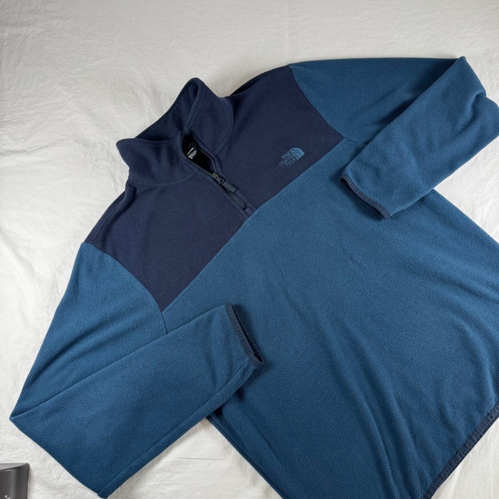 The North Face Men's Size M Blue TKA Glacier Quarter Zip Fleece Pullover
